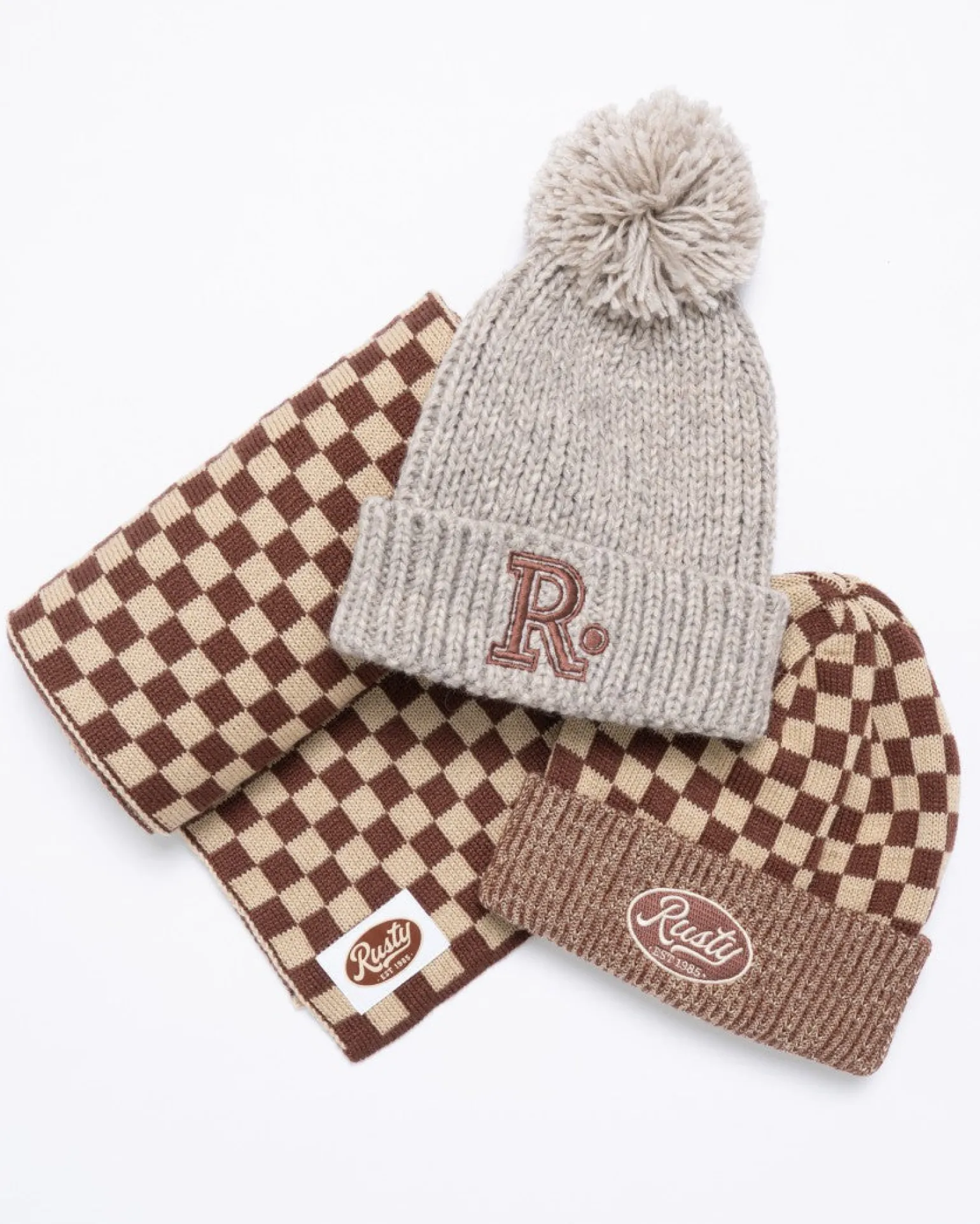 Academy Embroidered Pom Pom Beanie | Rusty Clearance