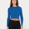Amelia Cropped Long Sleeve Knit Top | Rusty Online