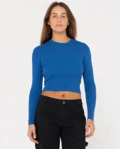 Amelia Cropped Long Sleeve Knit Top | Rusty Online