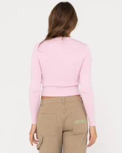 Amelia Cropped Long Sleeve Knit Top | Rusty Fashion