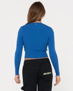 Amelia Cropped Long Sleeve Knit Top | Rusty Online