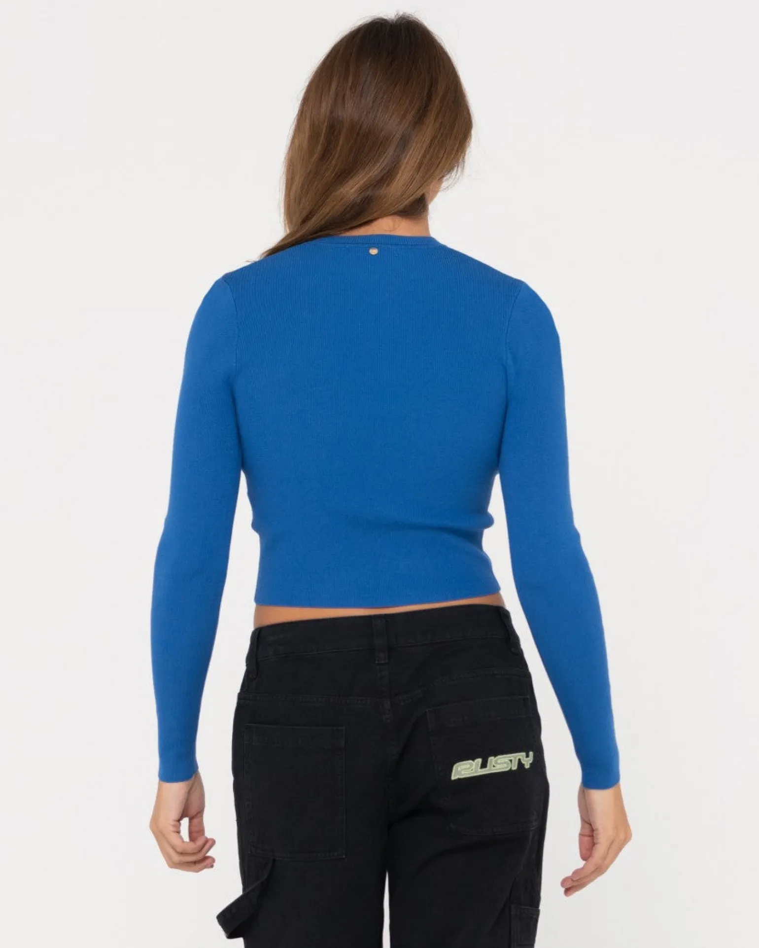 Amelia Cropped Long Sleeve Knit Top | Rusty Online