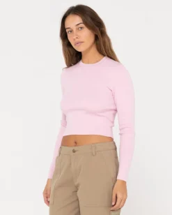 Amelia Cropped Long Sleeve Knit Top | Rusty Fashion