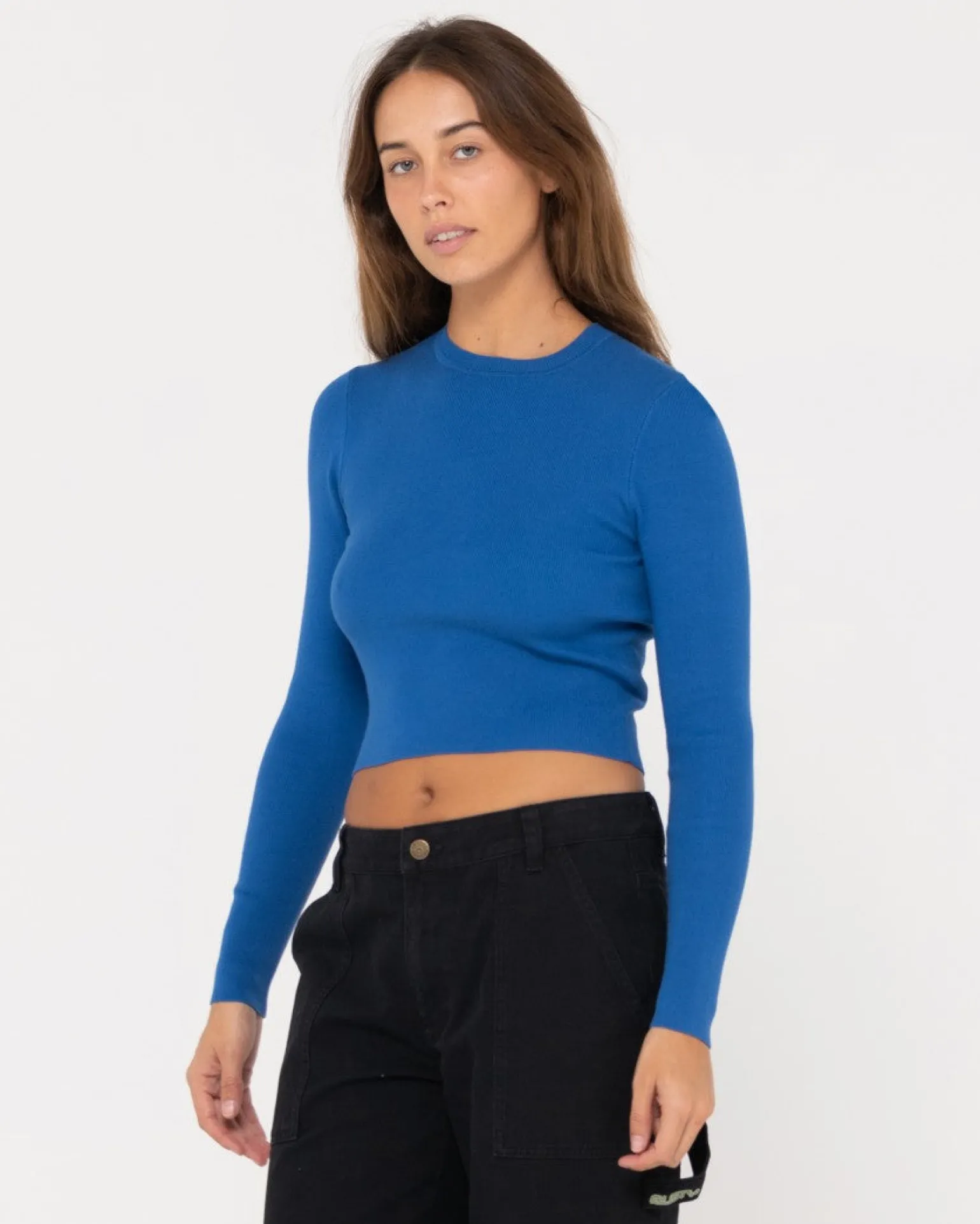 Amelia Cropped Long Sleeve Knit Top | Rusty Online