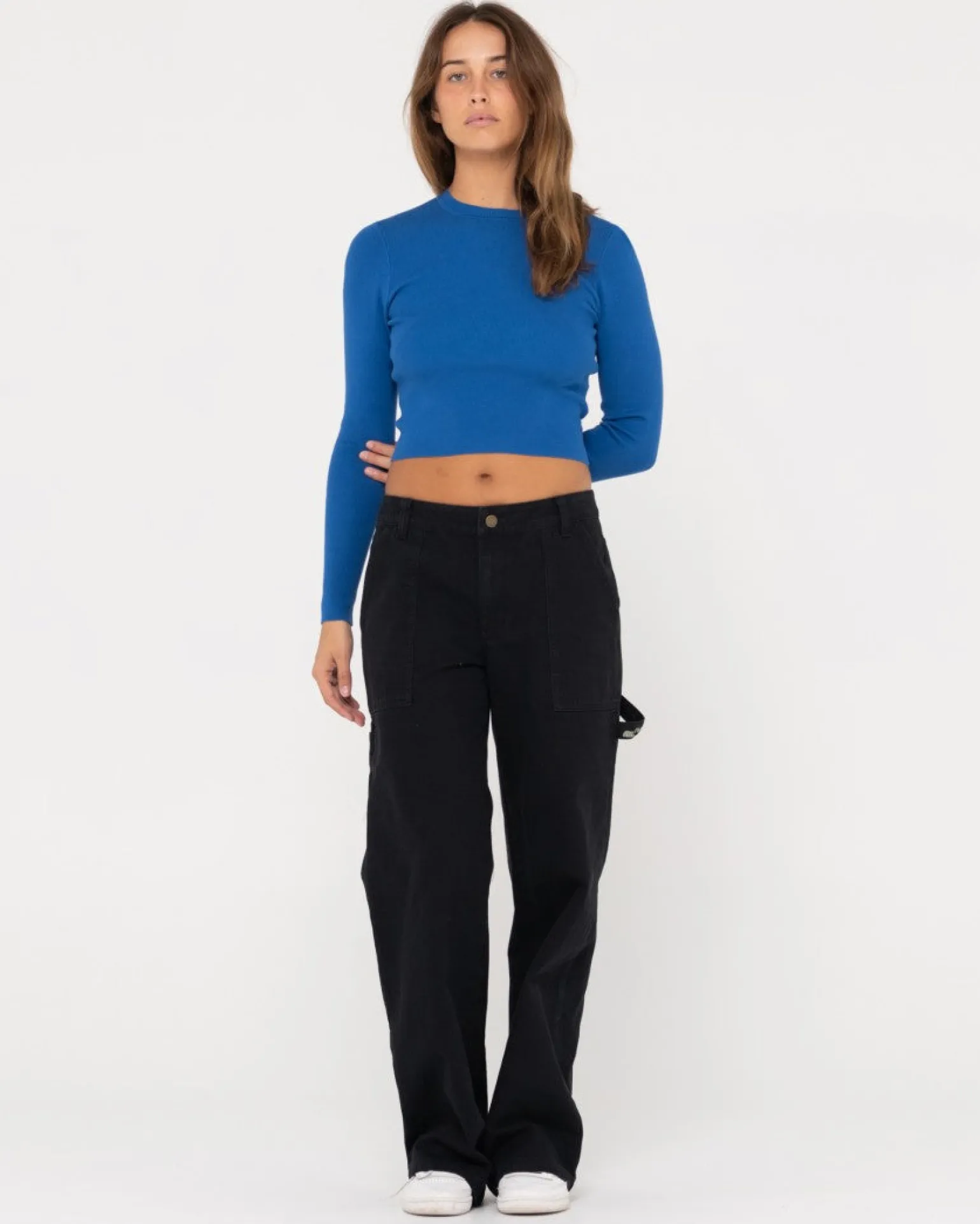 Amelia Cropped Long Sleeve Knit Top | Rusty Online