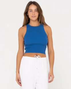 Amelia Knit Racer Crop Tank Top | Rusty Fashion