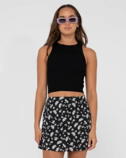 Amelia Knit Racer Crop Tank Top | Rusty Shop