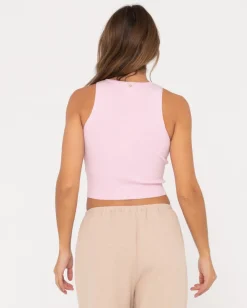 Amelia Knit Racer Crop Tank Top | Rusty Clearance