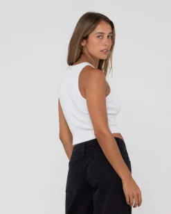 Amelia Knit Racer Crop Tank Top | Rusty Store