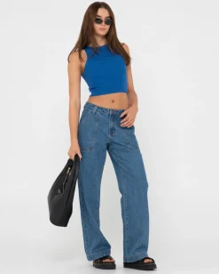 Amelia Knit Racer Crop Tank Top | Rusty Fashion