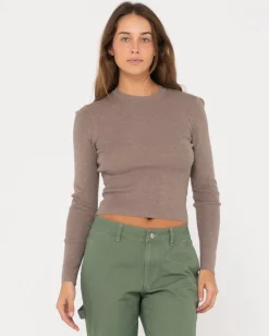 Amelia Skimmer Long Sleeve Knit Top | Rusty Fashion