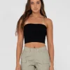 Amelia Strapless Knit Crop Top | Rusty Hot