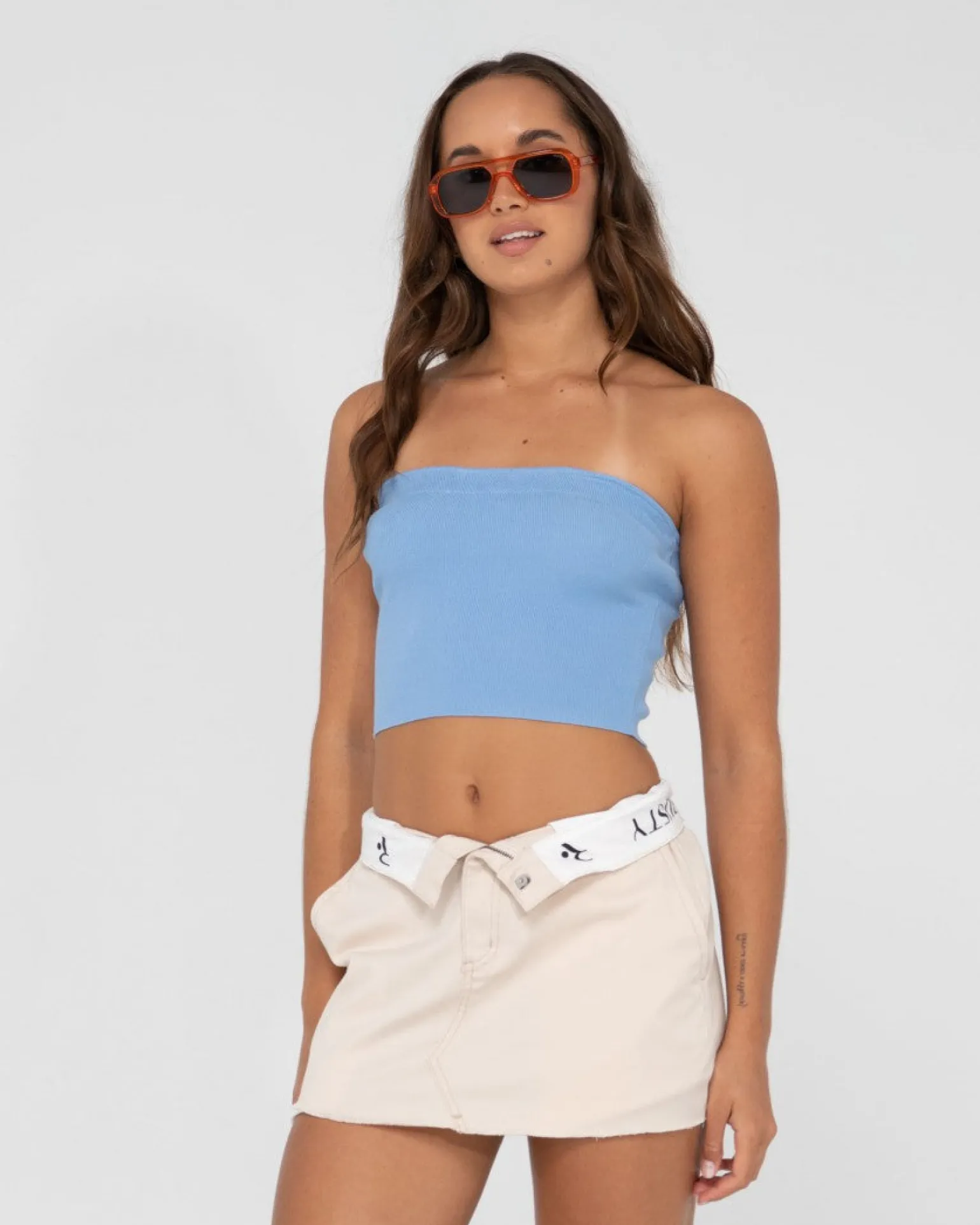 Amelia Strapless Knit Crop Top | Rusty Best Sale