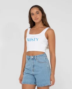 1985 Baby Graphic Crop Tank Top | Rusty Hot
