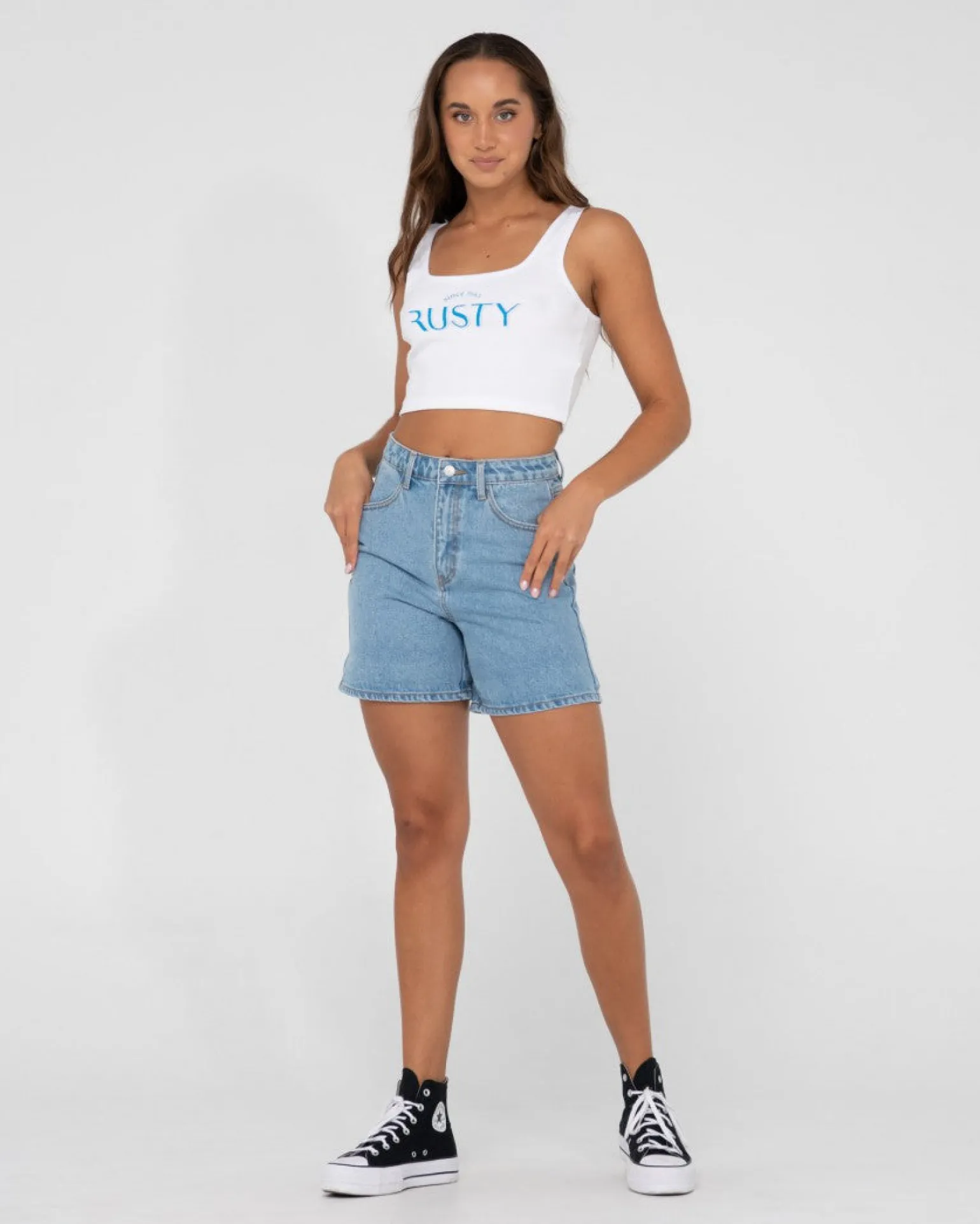 1985 Baby Graphic Crop Tank Top | Rusty Hot