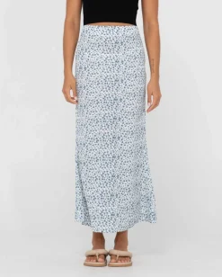 Balnear Floral Printed High Waisted Midi Skirt | Rusty Flash Sale