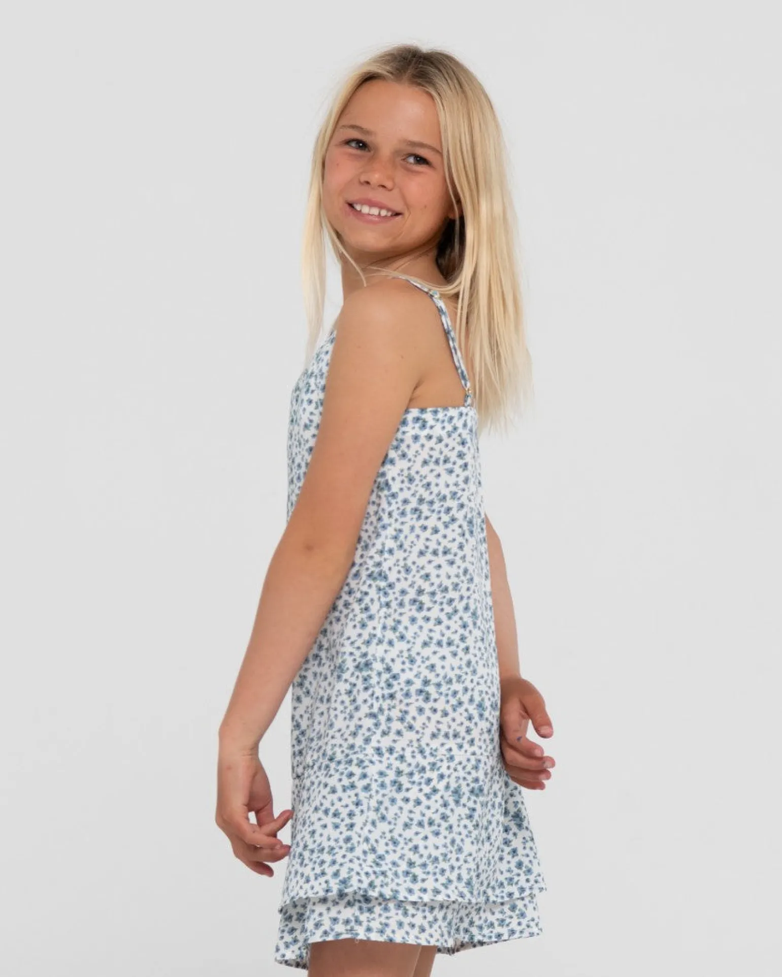 Balnear Floral Printed Mini Dress Girls | Rusty Flash Sale