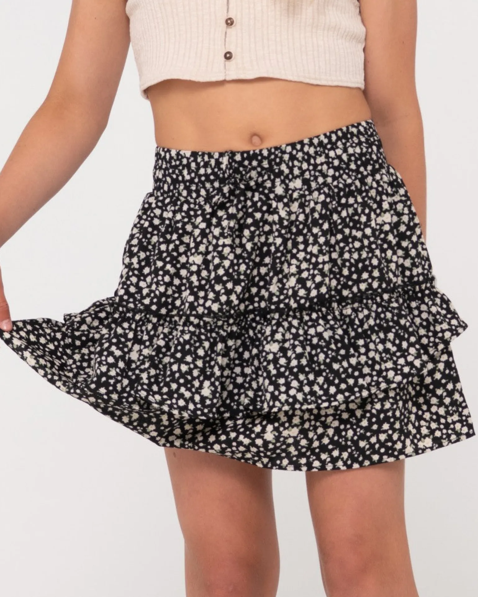 Balnear Floral Printed Mini Skirt Girls | Rusty Clearance