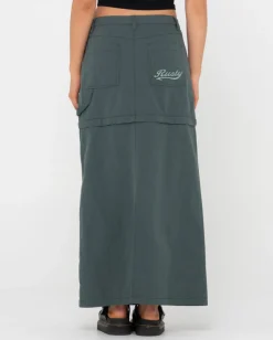Billie Low Rise Ripstop Zip Off Maxi Skirt | Rusty Store