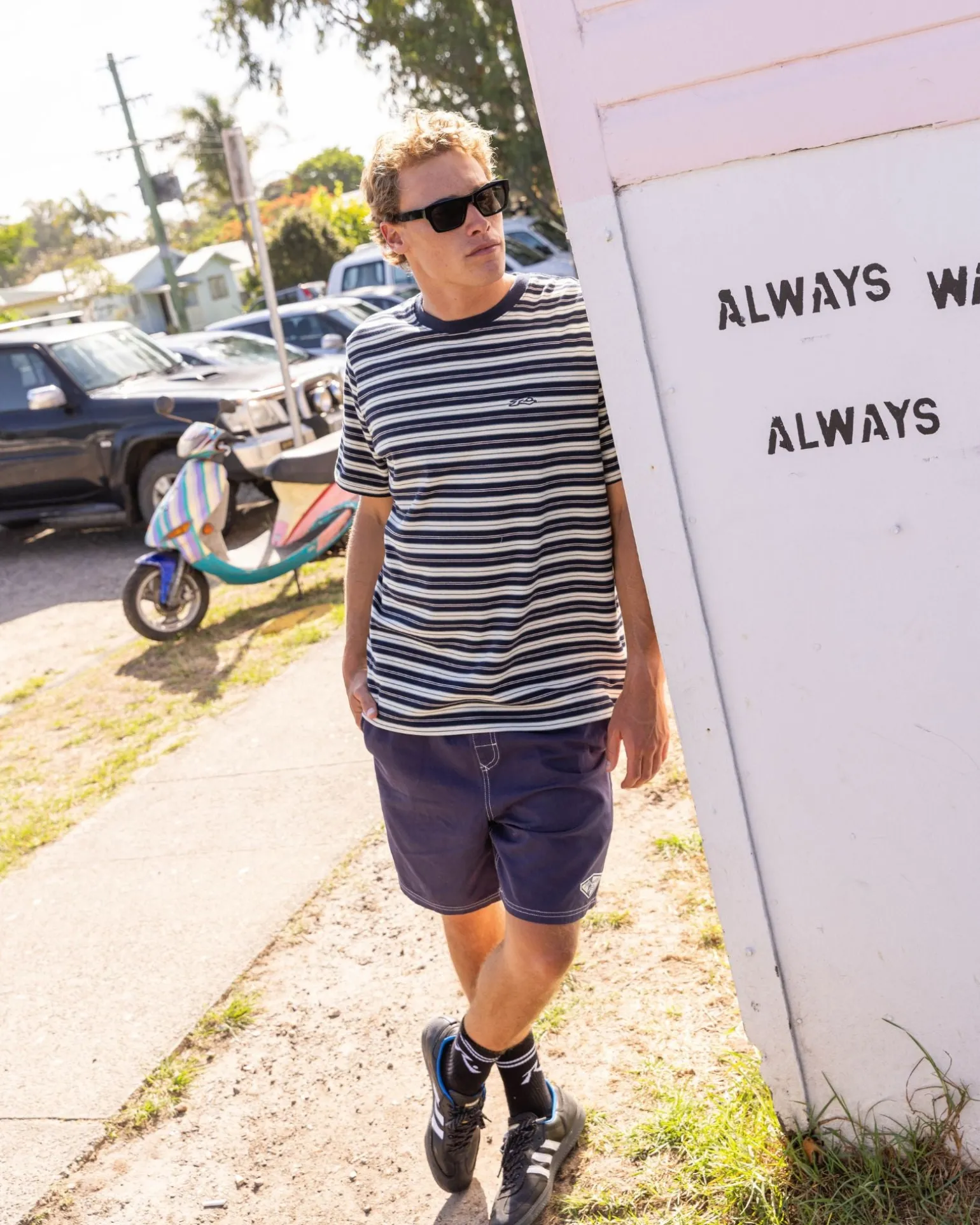 Biscuits Striped Short Sleeve Tee | Rusty Online