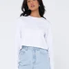 Blanks Long Sleeve Baby Tee | Rusty Flash Sale