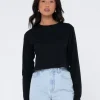 Blanks Long Sleeve Baby Tee | Rusty Flash Sale