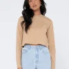 Blanks Long Sleeve Baby Tee | Rusty Flash Sale