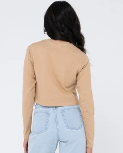 Blanks Long Sleeve Baby Tee | Rusty Flash Sale