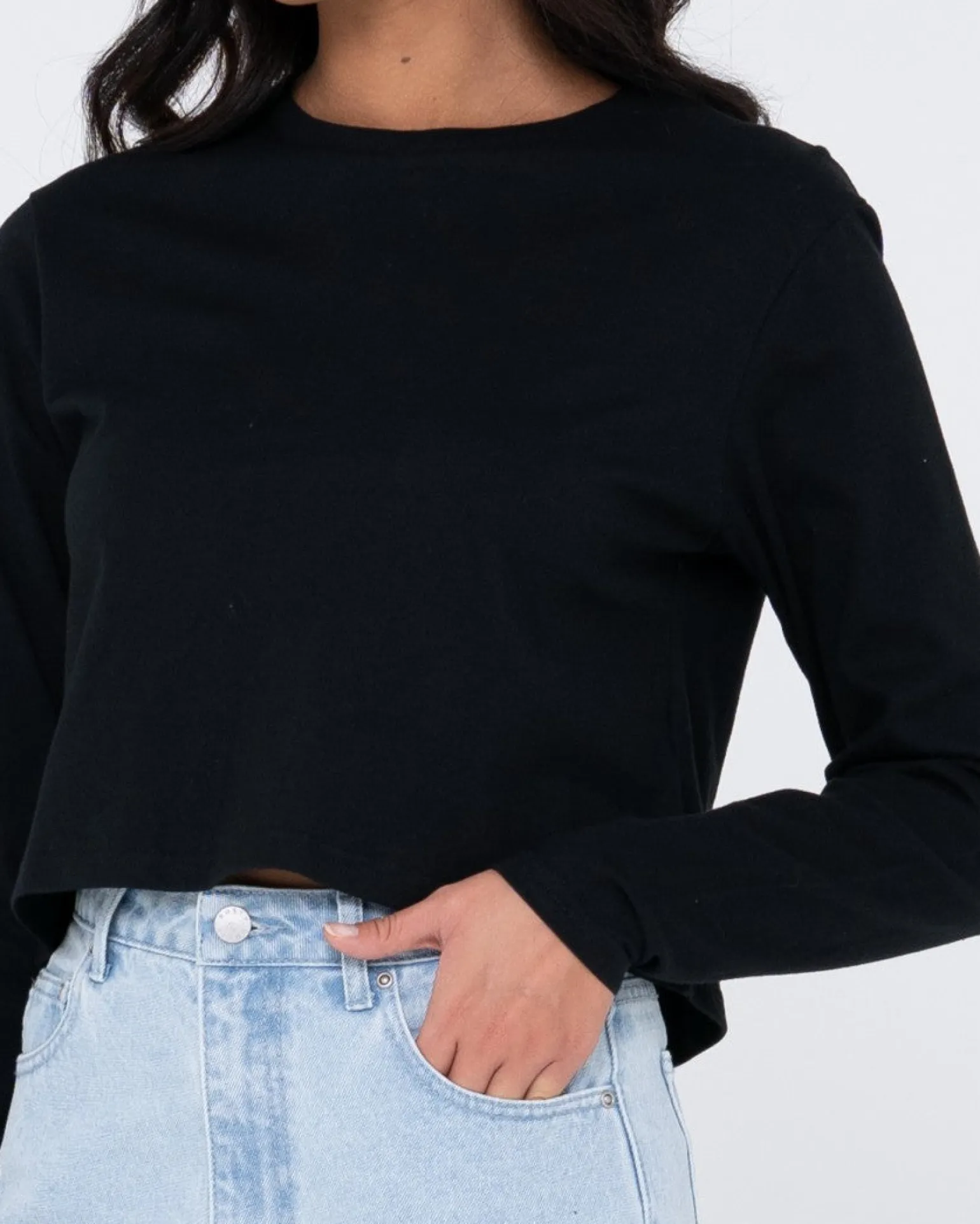 Blanks Long Sleeve Baby Tee | Rusty Flash Sale