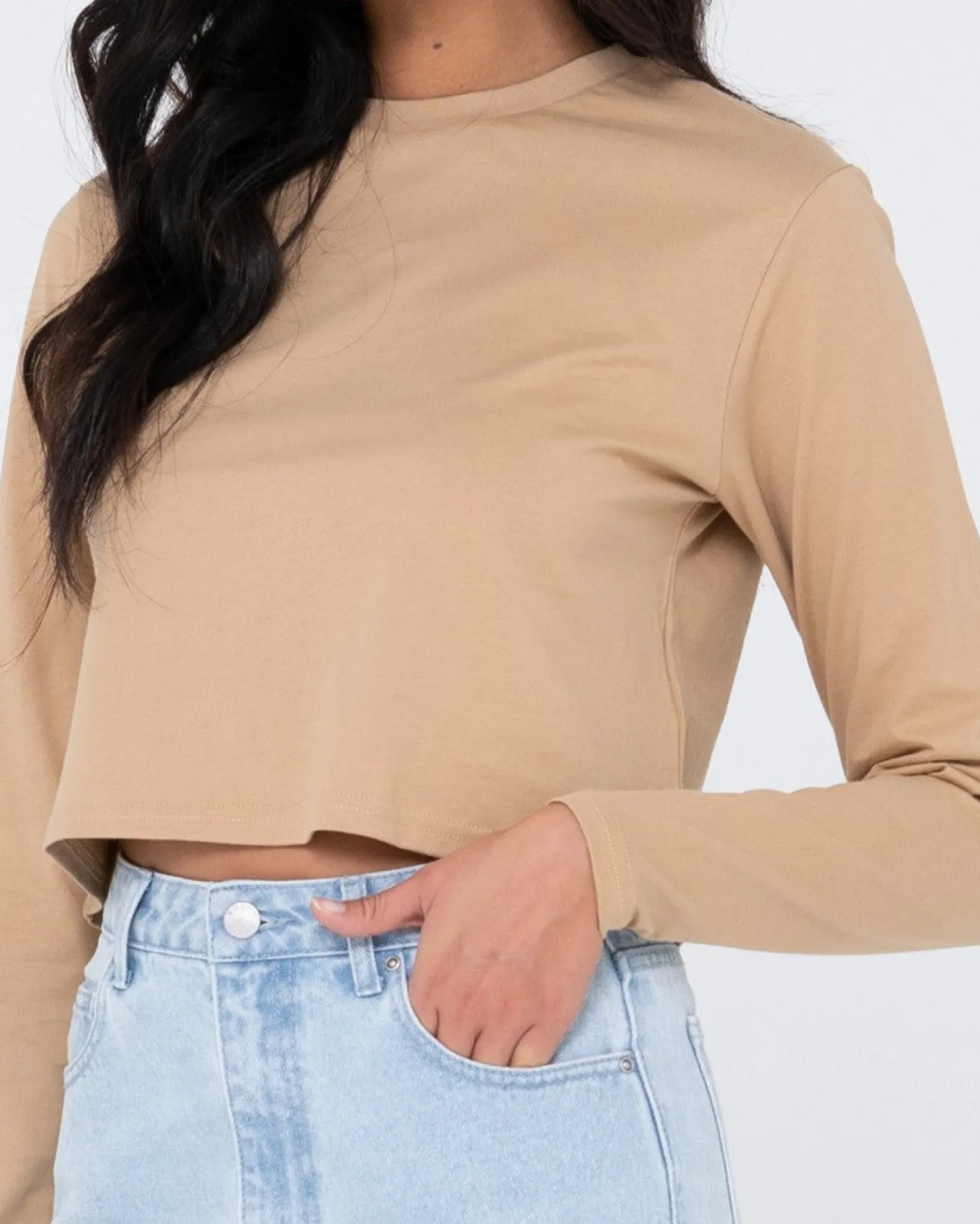 Blanks Long Sleeve Baby Tee | Rusty Flash Sale