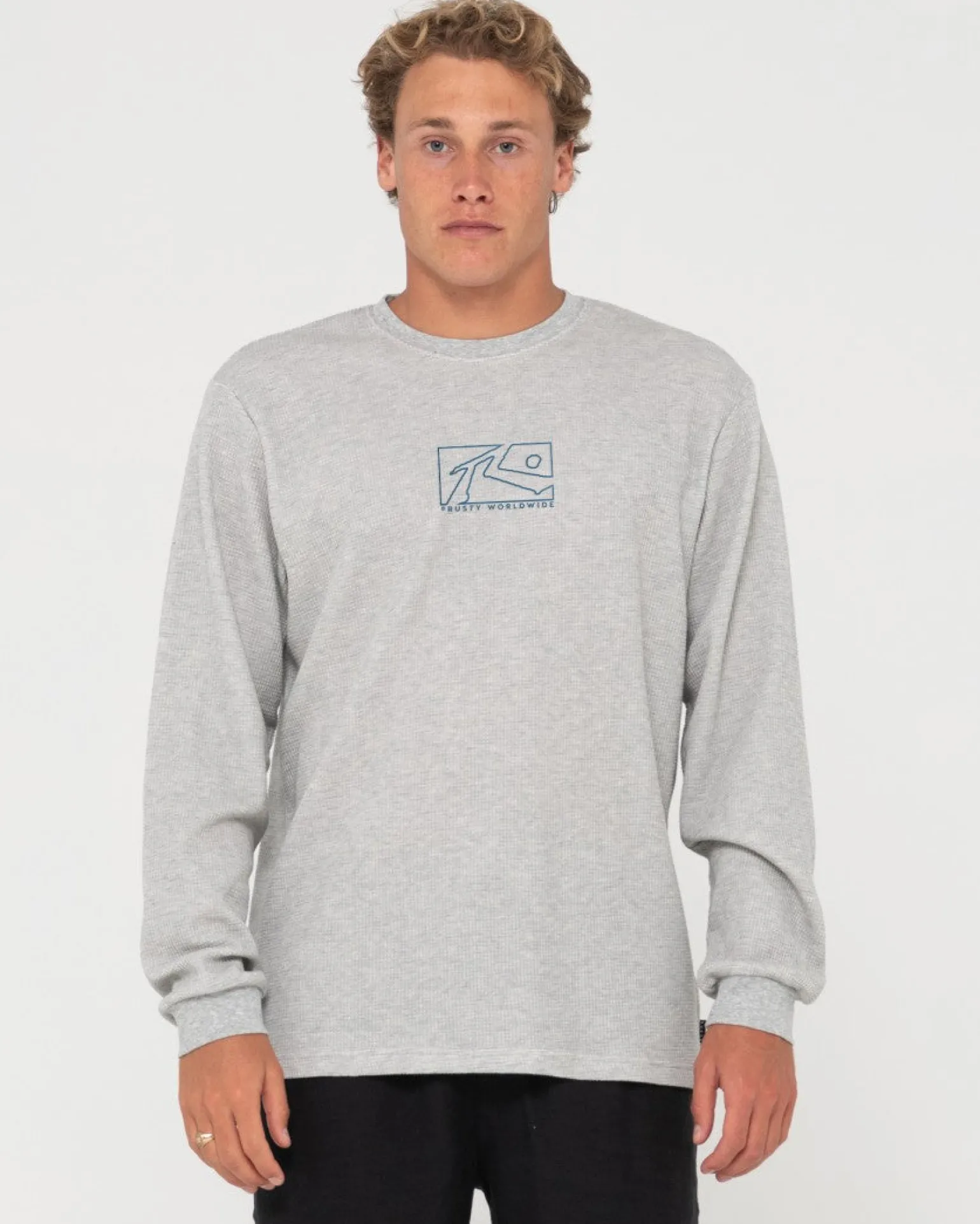 Boxed Out Waffle Long Sleeve Tee | Rusty Discount