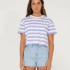 Camila Stripe Relaxed Crop Tee | Rusty Cheap