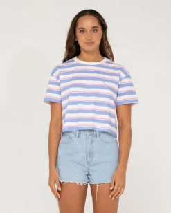 Camila Stripe Relaxed Crop Tee | Rusty Cheap