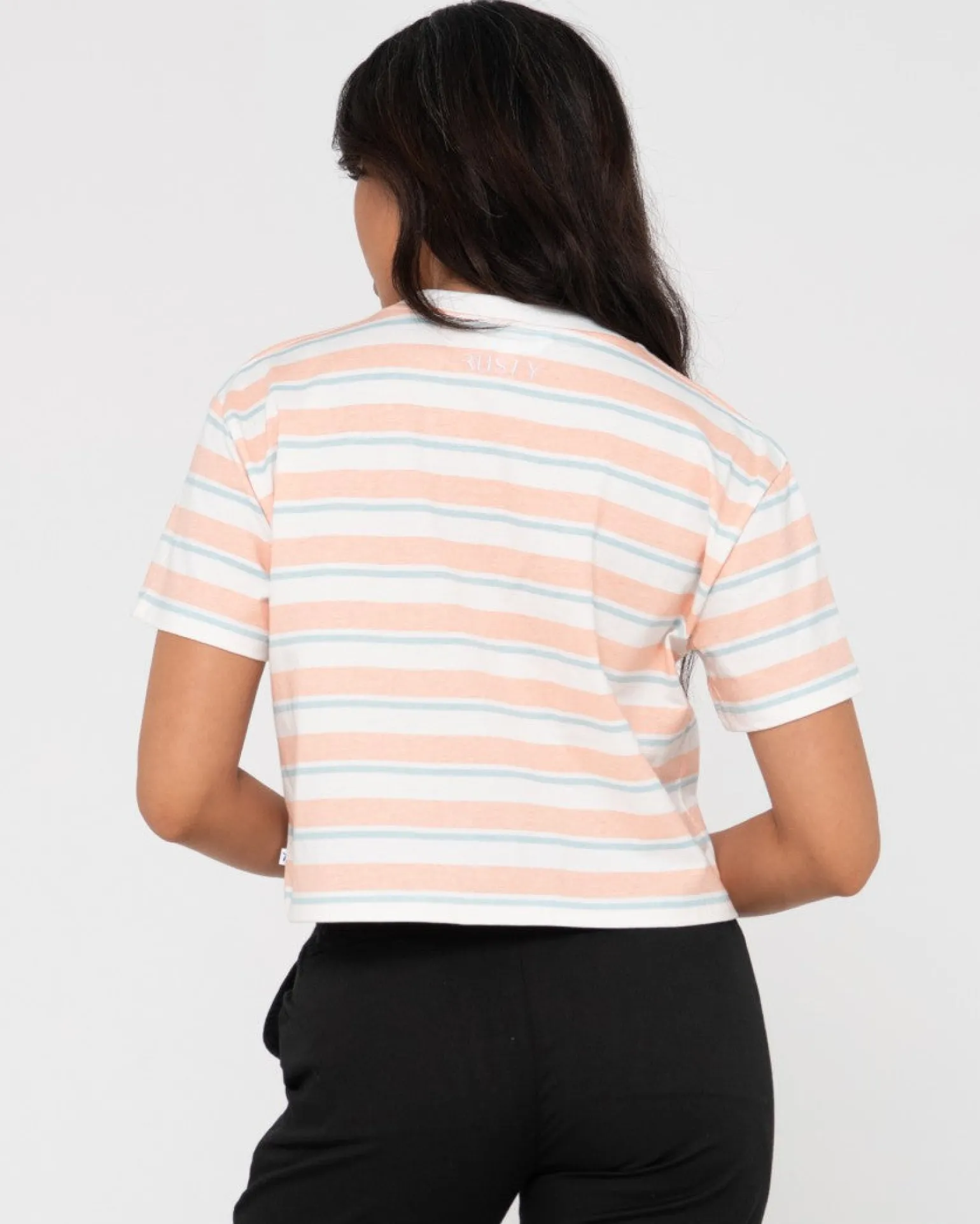 Camila Stripe Relaxed Crop Tee | Rusty Cheap