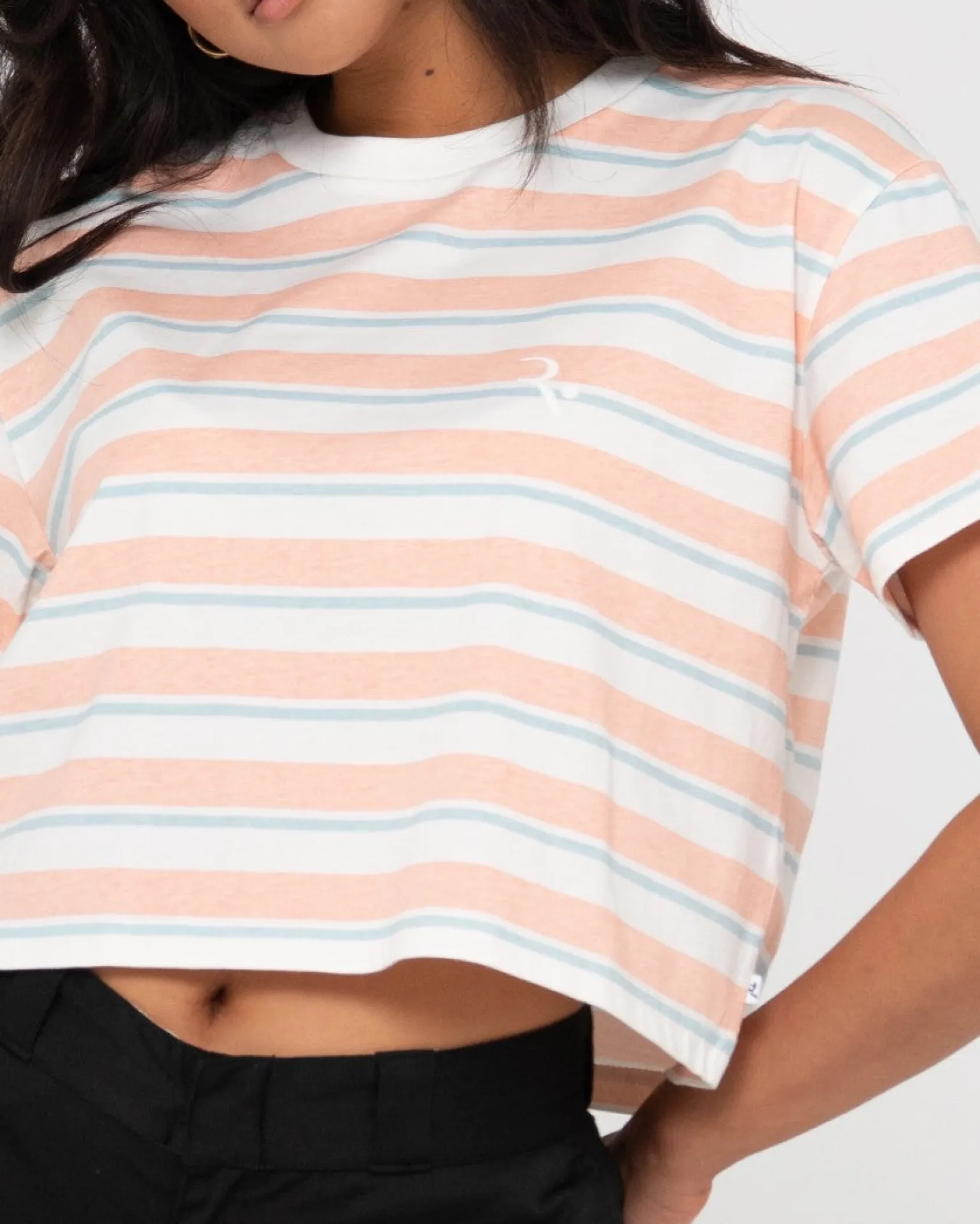 Camila Stripe Relaxed Crop Tee | Rusty Cheap