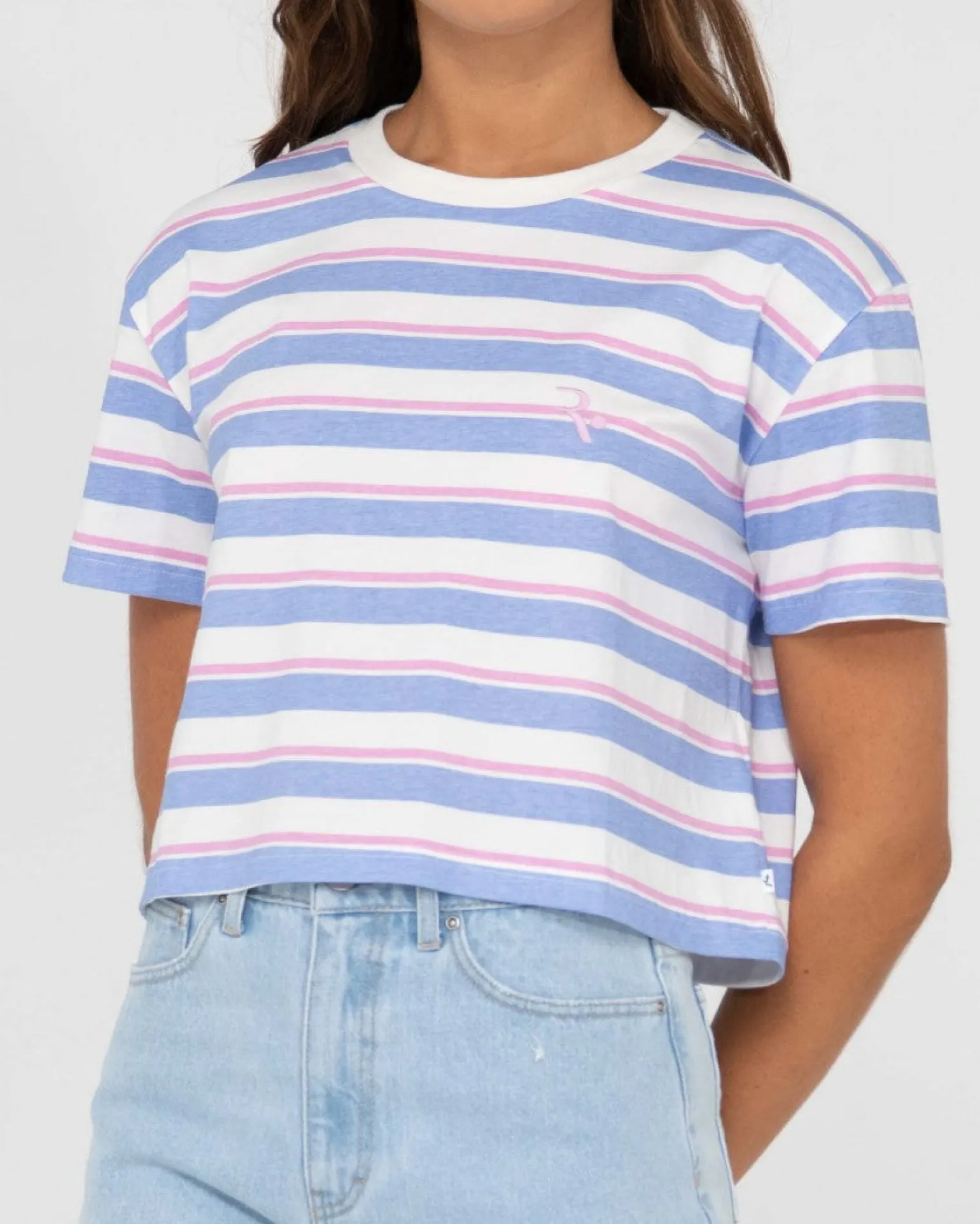 Camila Stripe Relaxed Crop Tee | Rusty Cheap