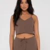 Carolina V Neck Linen Slip Top | Rusty Online