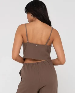 Carolina V Neck Linen Slip Top | Rusty Online