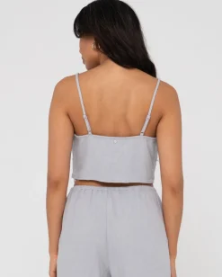 Carolina V Neck Linen Slip Top | Rusty Cheap