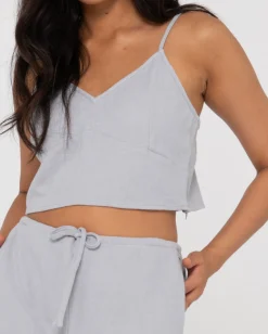 Carolina V Neck Linen Slip Top | Rusty Cheap