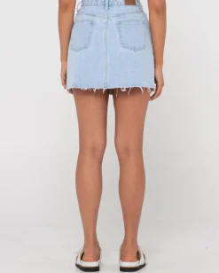 Celeste High Waisted Frayed Denim Skirt | Rusty Sale