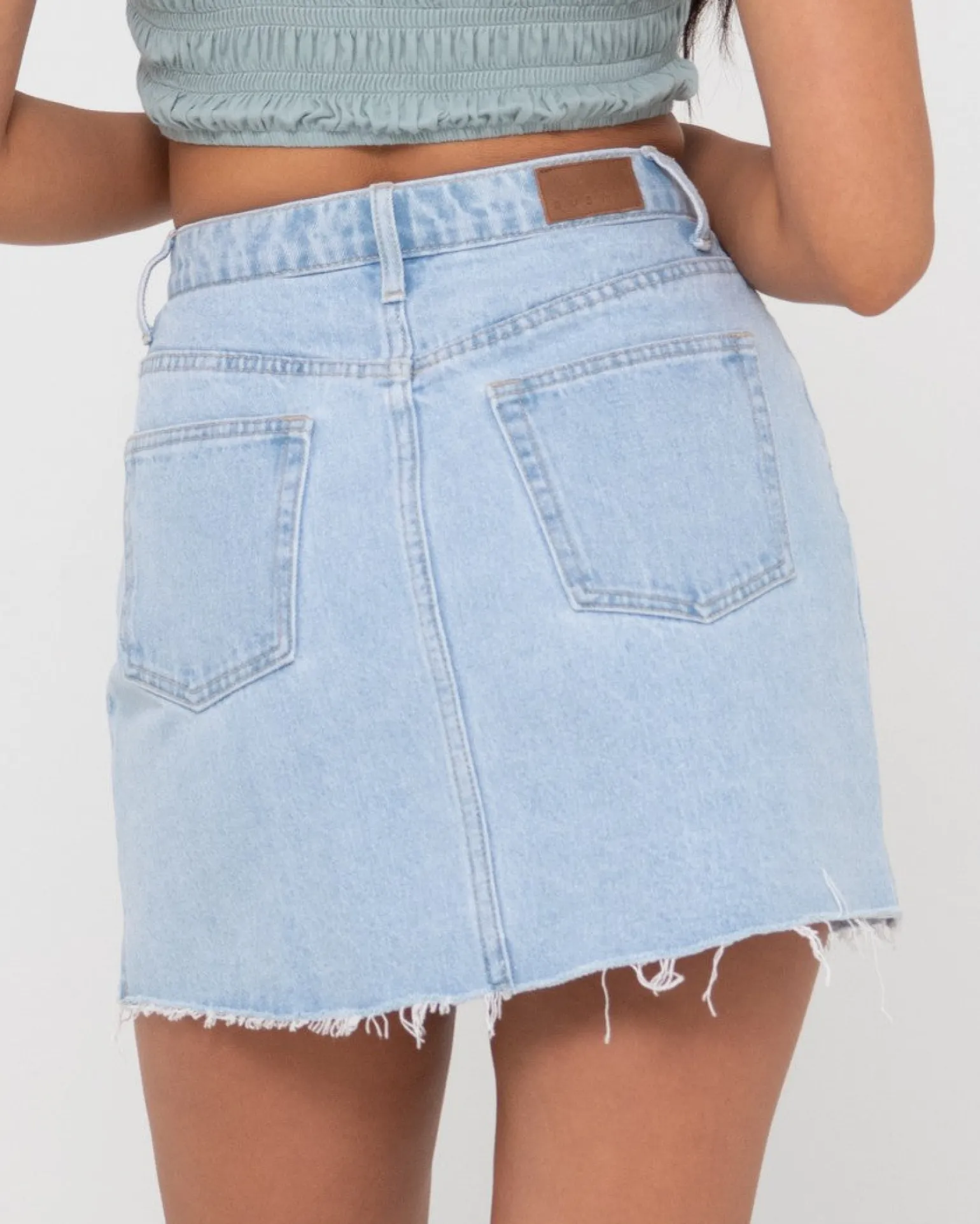 Celeste High Waisted Frayed Denim Skirt | Rusty Sale