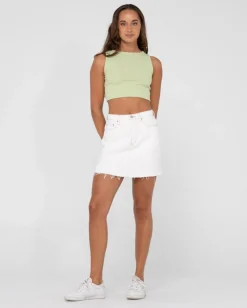 Celeste High Waisted Frayed Denim Skirt | Rusty Clearance