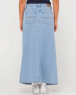Celeste Low Rise Denim Maxi Skirt | Rusty Online