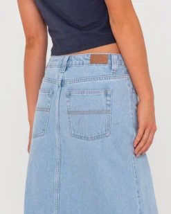 Celeste Low Rise Denim Maxi Skirt | Rusty Online