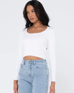 Charis Low Neckline Long Sleeve Knit Top | Rusty Best