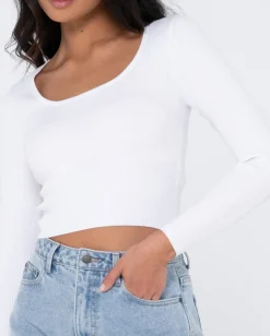 Charis Low Neckline Long Sleeve Knit Top | Rusty Best