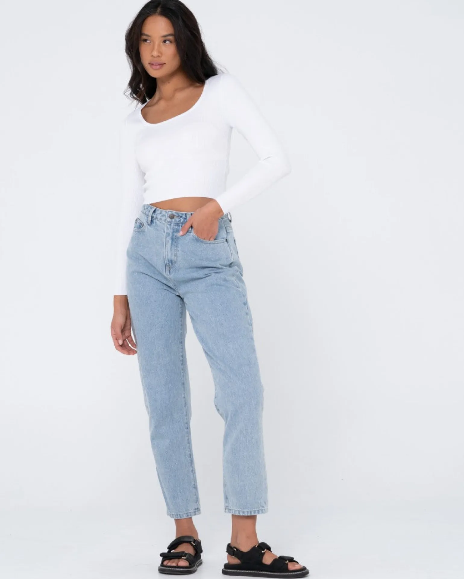 Charis Low Neckline Long Sleeve Knit Top | Rusty Best