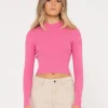 Charis Mock Neck Long Sleeve Knit Top | Rusty Discount