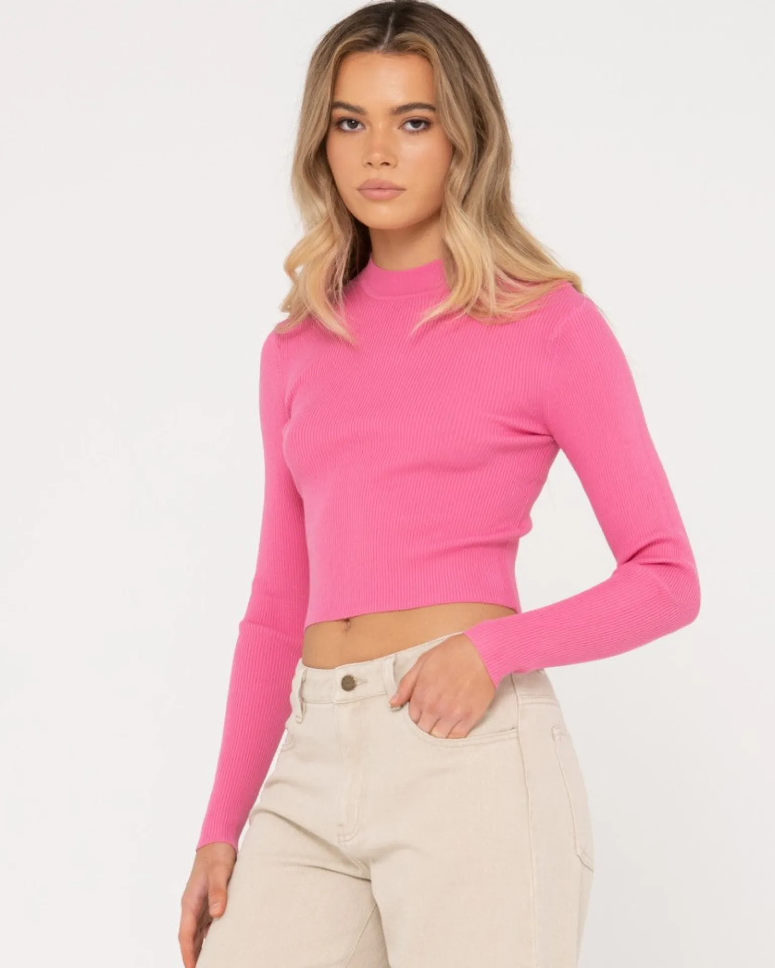 Charis Mock Neck Long Sleeve Knit Top | Rusty Discount